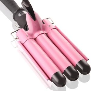 3 barrel curling iron crimper with LCD temp